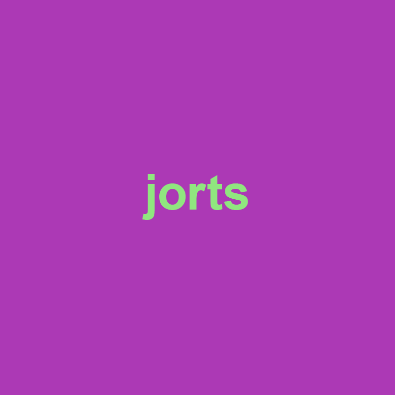 紫色背景,绿色字jorts