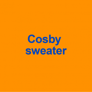橙色背景与蓝色字Cosby毛衣