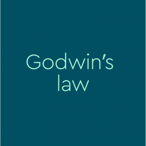 蓝绿色的背景用文字Godwin定律