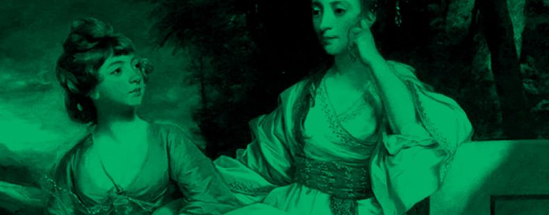 海丝特的画像Thrale海丝特和她的女儿;绿色滤光片